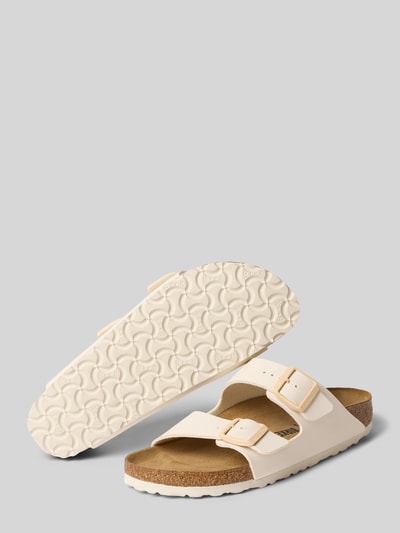Productfoto, Slipper met logo-detail Model 'Arizona' van Birkenstock, afgeronde pasvorm, open hiel, licht geprofileerde zool, hakhoogte maat 40: 3 cm