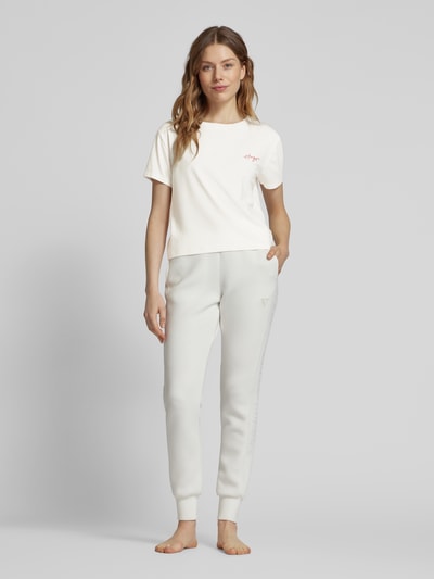 HUGO T-shirt met labelprint, model 'NIKKA' Offwhite - 1