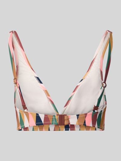 Produktfoto, Bikini-Oberteil mit Spaghettiträgern Modell 'Abanov Longline' von Barts im farbenfrohen Zickzack-Muster, Hakenverschluss, Material-Mix mit Stretch-Anteil, V-Ausschnitt
