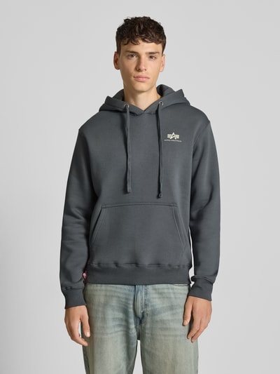 Alpha Industries Hoodie mit Logo und Känguru-Tasche Anthrazit 4