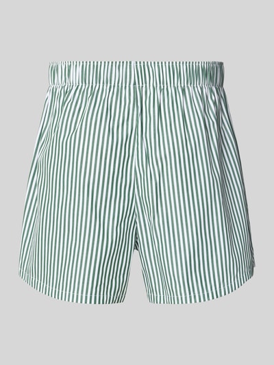 Productfoto, Regular Fit Boxershorts uit puur katoen in 2-pack van Lacoste, gestreept, uni, elastische taille, label patch, heren, katoen