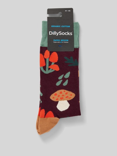 DillySocks Skarpety z wyhaftowanym motywem model ‘Mushroom Crush’ Jasnobrązowy 3