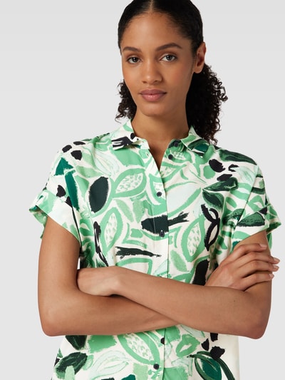 JAKE*S STUDIO WOMAN Overhemdblouse van viscose met all-over motief Lichtgroen - 3