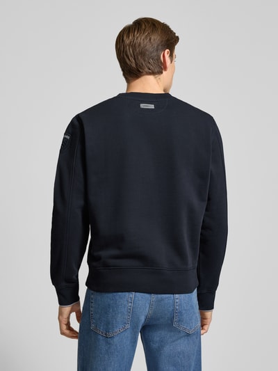 Blauer Usa Sweatshirt met labelprint, model 'Crosby' Marineblauw - 5