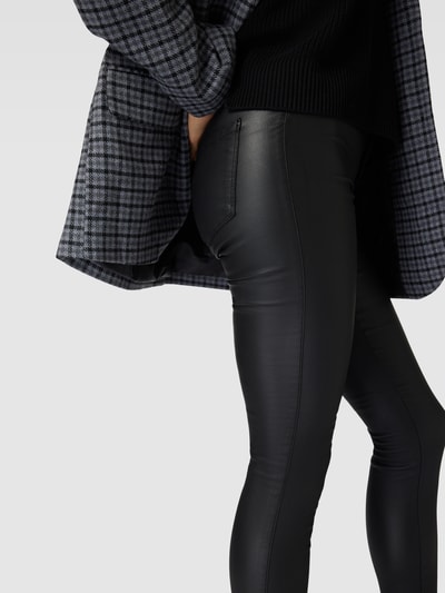 ONLY Broek in leerlook, model 'ROYAL' Zwart - 3