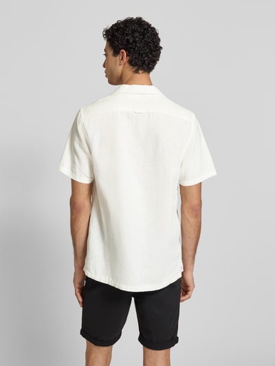 Tommy Jeans Regular Fit Freizeithemd aus Leinen-Baumwoll-Mix Offwhite 5