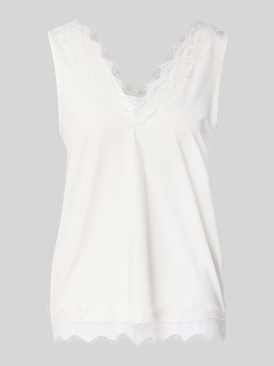 FREE/QUENT Blusentop mit Spitzenbesatz Modell 'Bicco' Offwhite 2