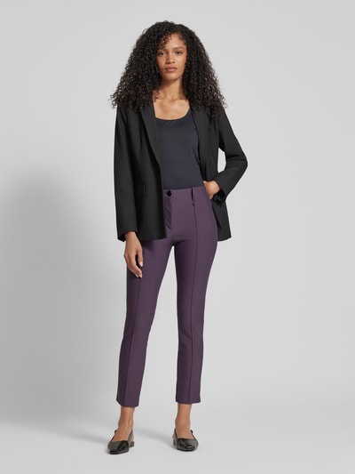 Marc Cain Stoffen broek met verkorte pasvorm Aubergine - 1