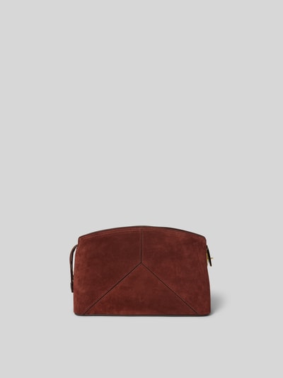 Victoria Beckham Clutch mit Logo-Prägung Dunkelbraun 4