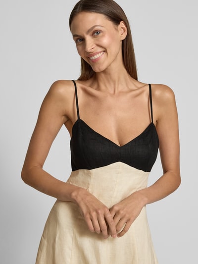 Forever New Abendkleid aus Leinen im Two-Tone-Look Beige 3