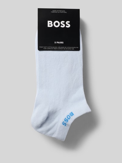 Produktfoto, Socken aus Baumwoll-Mix in 5er Pack Modell 'AS UNI' von BOSS, jasnoniebieski, gładka faktura, elastyczny ściągacz, z logo, multipack, materiał bawełniany