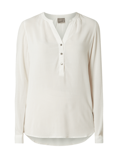 Vero Moda Blusenshirt aus Viskose mit Raffungen Offwhite 2