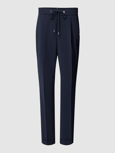 BOSS Slim fit stoffen broek met persplooien, model 'Tariyanah' Donkerblauw - 2