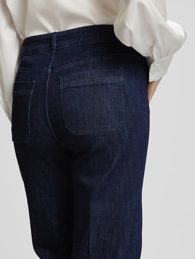 Christian Berg Woman Wide Leg Jeans mit Eingriff- und Gesäßtaschen Marine 3