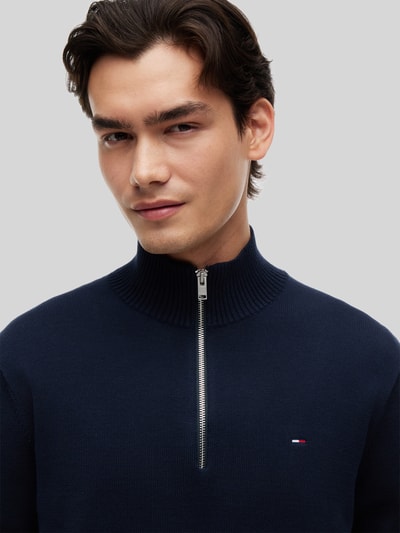 Tommy Jeans Slim Fit Troyer aus reiner Baumwolle Dunkelblau 3