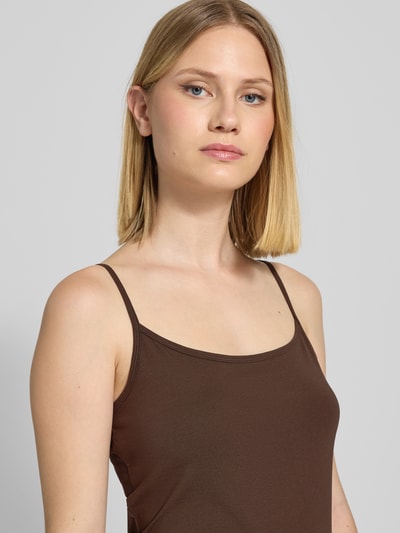 s.Oliver RED LABEL Slim Fit Top mit verstellbaren Spaghettiträgern Schoko 3