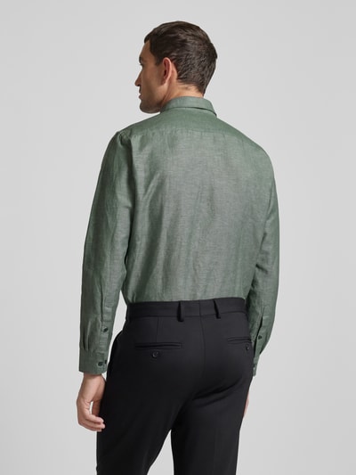 Jake*s Slim fit zakelijk overhemd met kentkraag Donkergroen - 5