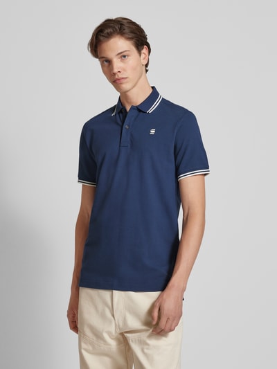 G-Star Raw Slim fit poloshirt met verlengde achterkant, model 'Dunda' Bleu - 4