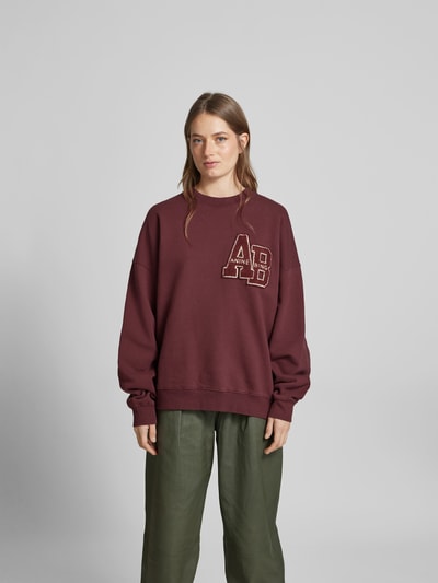 Anine Bing Oversized Sweatshirt aus reiner Baumwoll Bordeaux 4