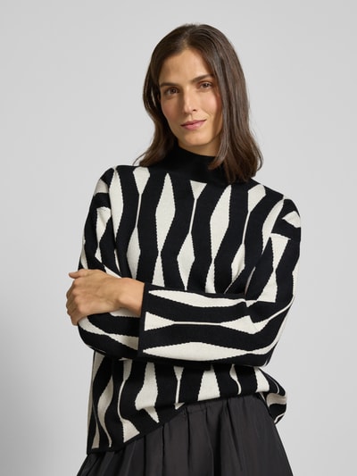 B.Young Sweter z dzianiny ze stójką model ‘Otari’ Czarny 3