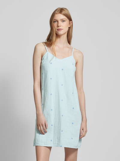 Pieces Mini-jurk in kreuklook, model 'MAYA' Lichtblauw - 4