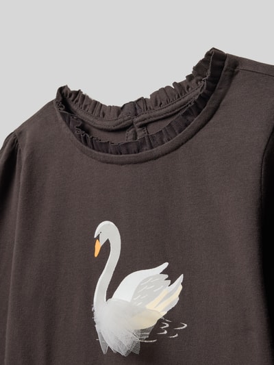 Blue Seven Regular Fit Longsleeve mit Logo-Print Graphit 2