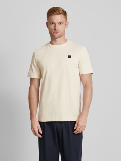 Tom Tailor Regular fit T-shirt met logo-applicatie Offwhite - 4