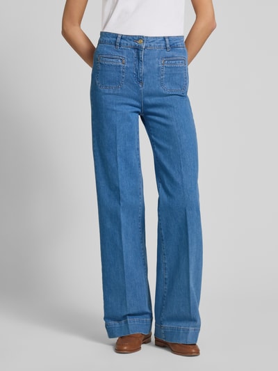 Christian Berg Woman Selection Straight Leg Jeans mit Leistentaschen Jeansblau Melange 4