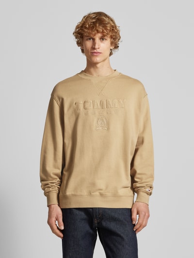 Tommy Jeans Sweatshirt met labelstitching Beige - 4