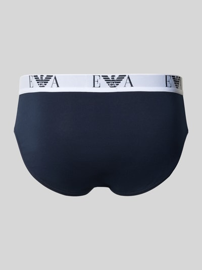 Emporio Armani Slip mit elastischem Logo-Bund im 3er-Pack Dunkelblau 3