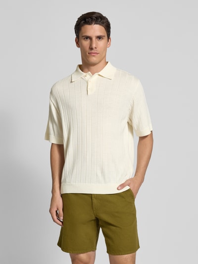 Forét Poloshirt met ribboorden, model 'ASTERN' Offwhite - 4