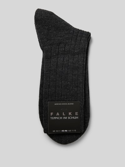 Falke Kousen van scheerwolmix, model 'Tapijt in de schoen' Antraciet - 3