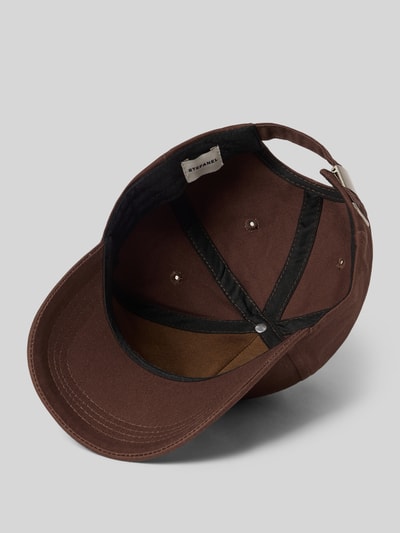 Produktfoto, Basecap aus Baumwolle mit Stitching von Stefanel, czapka z daszkiem z bawełny, haft, daszek, regulowana długość, brązowy kolor, widoczne tekstury