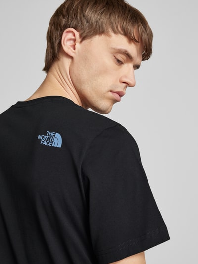 The North Face T-shirt met labelprint, model 'MOUNTAIN LINE' Zwart - 3