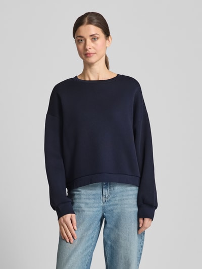 Lanius Oversized sweatshirt met extra brede schouders Marineblauw - 4