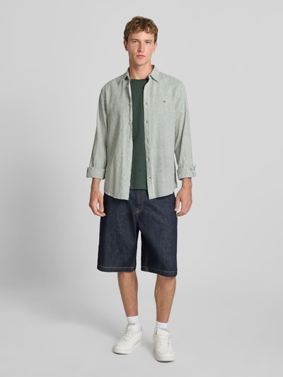 JACK & JONES Regular Fit T-Shirt aus Baumwoll-Mix Modell 'Organic' Dunkelgruen 1