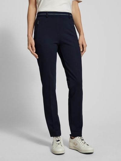 Raphaela By Brax Super slim fit stoffen broek met persplooien, model 'LILLYTH' Marineblauw - 4