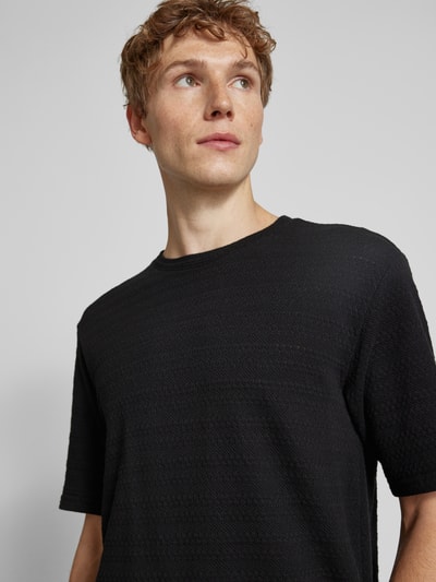 Only & Sons T-shirt met broderie anglaise, model 'GIVO' Zwart - 3