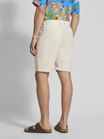 MCNEAL Szorty lniane o kroju regular fit z tunelem Złamany biały melanż 5