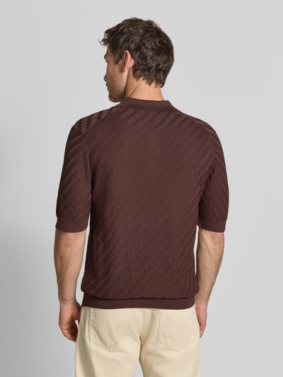 Matinique Regular Fit Poloshirt aus reiner Baumwolle in Strick-Optik Dunkelbraun 5