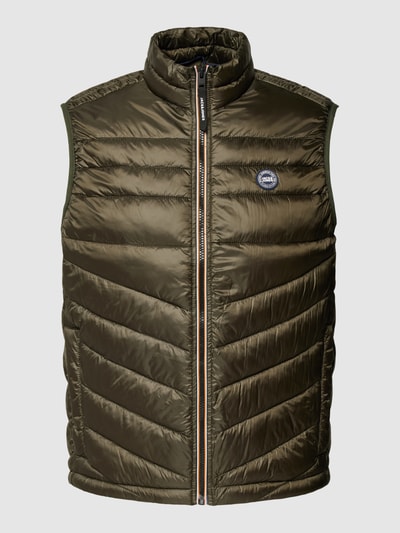 Jack & Jones Bodywarmer met opstaande kraag, model 'EHERO' Olijfgroen - 2