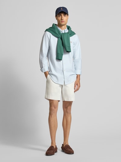 Polo Ralph Lauren Custom Fit Freizeithemd mit Button-Down-Kragen Hellgrau Melange 1