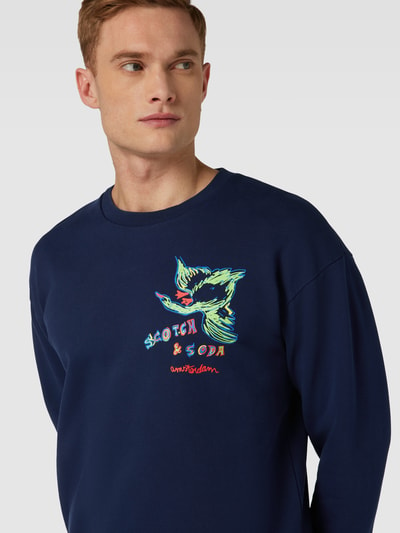 Scotch & Soda Sweatshirt met all-over motief Donkerblauw - 3