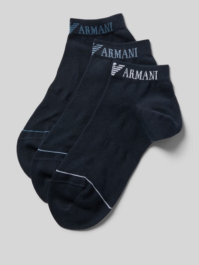 Emporio Armani Socken mit Label-Print im 3er-Pack Marine 1