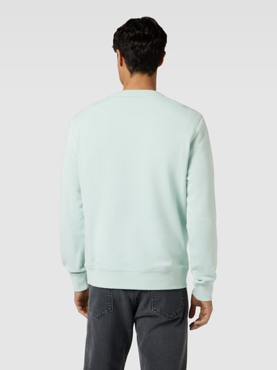 BOSS Orange Sweatshirt met labelstitching, model 'Westart' Turquoise - 5