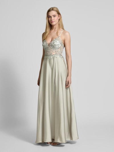 Laona Sukienka wieczorowa z koronkowym obszyciem Zielony 1