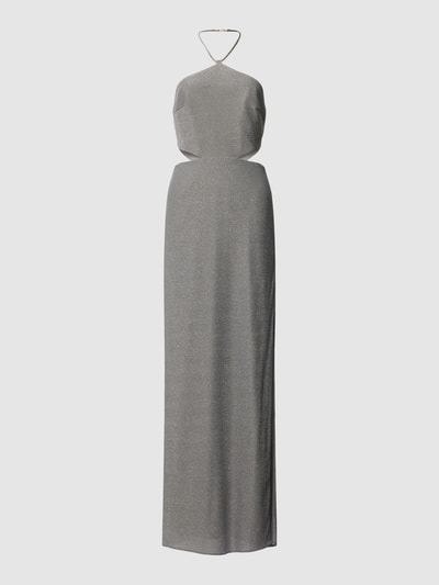 Unique Abendkleid mit Neckholder Silber 2