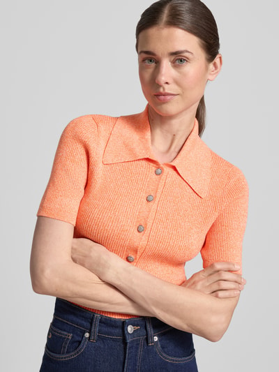 Essentiel Antwerp Slim Fit Poloshirt aus Baumwoll-Mix Modell 'JABRIC' Orange Melange 3