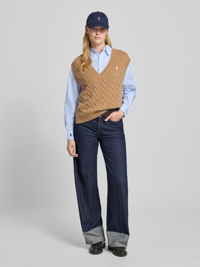 Polo Ralph Lauren Strickpullunder mit Zopfmuster Camel 1