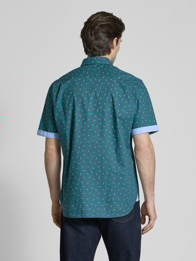 Christian Berg Men Regular Fit Freizeithemd mit Kentkragen Metallic Gruen 5